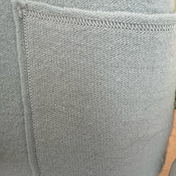 Light blue knitted raw edge vest overcoat - Picture 11 of 11